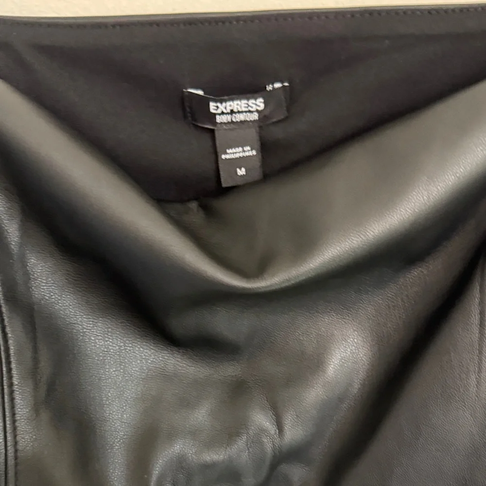 Express Faux Leather Body Contour Dress - Picture 3 of 10
